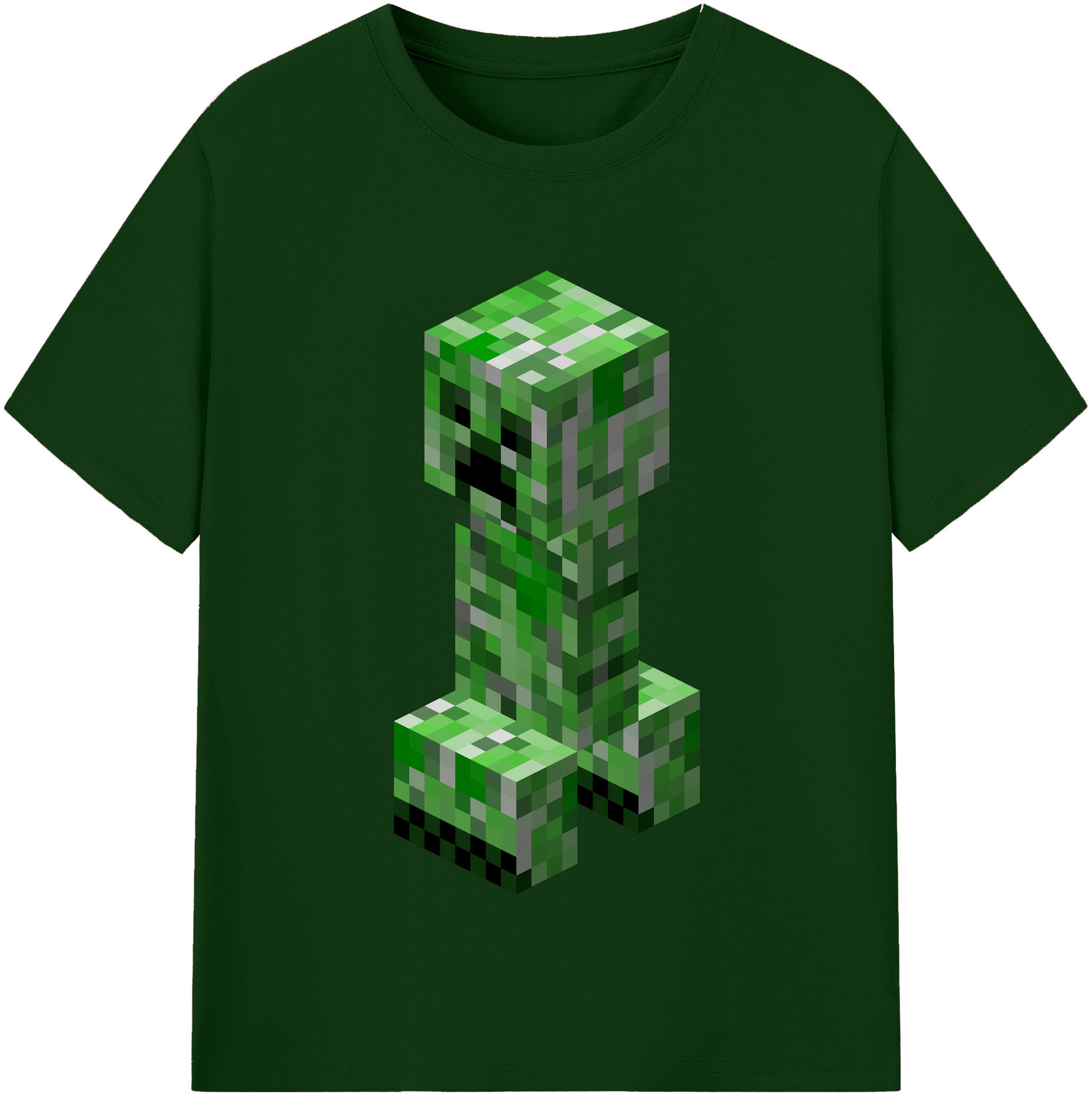 （画像用） マインクラフト ブロックの世界 Minecraft MC Block world 綿100％半袖Tシャツ（フロントプリント）
